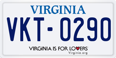 VA license plate VKT0290
