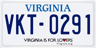 VA license plate VKT0291
