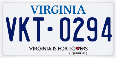 VA license plate VKT0294