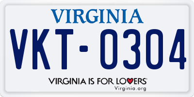 VA license plate VKT0304