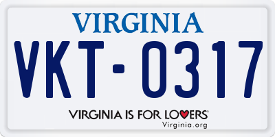 VA license plate VKT0317