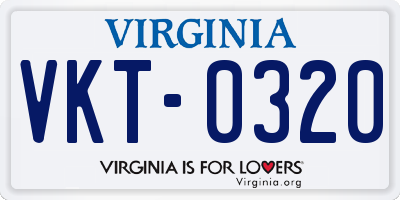 VA license plate VKT0320