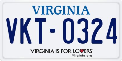 VA license plate VKT0324