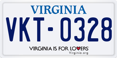 VA license plate VKT0328