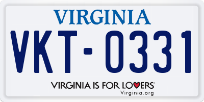 VA license plate VKT0331