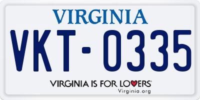 VA license plate VKT0335