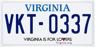 VA license plate VKT0337