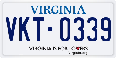 VA license plate VKT0339