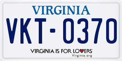 VA license plate VKT0370