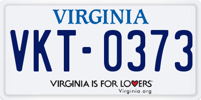 VA license plate VKT0373