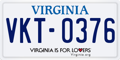 VA license plate VKT0376