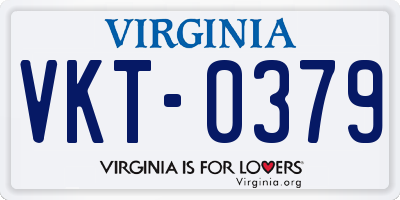 VA license plate VKT0379