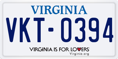 VA license plate VKT0394