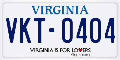 VA license plate VKT0404