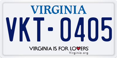 VA license plate VKT0405