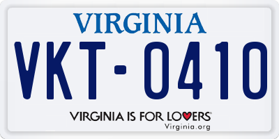 VA license plate VKT0410