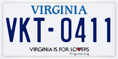 VA license plate VKT0411