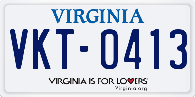 VA license plate VKT0413