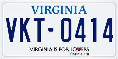 VA license plate VKT0414