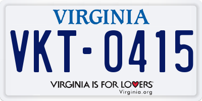 VA license plate VKT0415