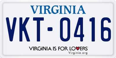 VA license plate VKT0416