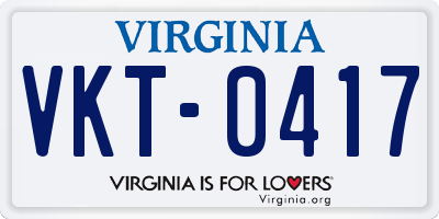 VA license plate VKT0417