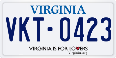 VA license plate VKT0423