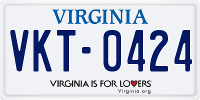 VA license plate VKT0424
