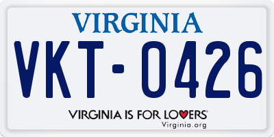 VA license plate VKT0426