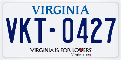 VA license plate VKT0427
