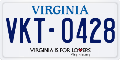 VA license plate VKT0428