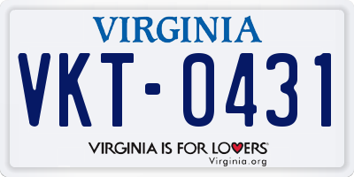VA license plate VKT0431