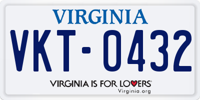 VA license plate VKT0432