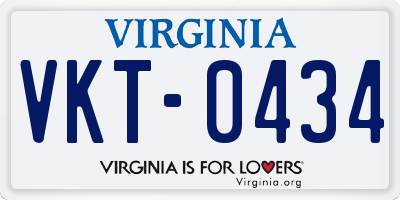 VA license plate VKT0434