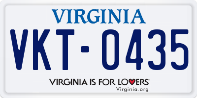VA license plate VKT0435