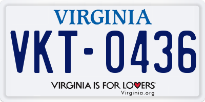 VA license plate VKT0436