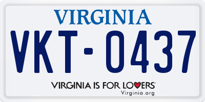 VA license plate VKT0437