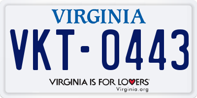 VA license plate VKT0443