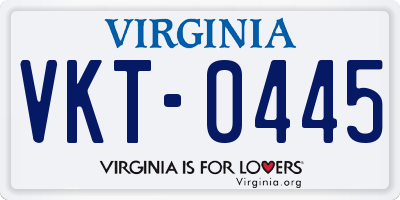 VA license plate VKT0445
