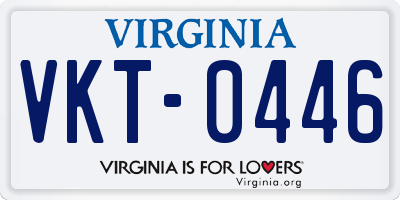 VA license plate VKT0446