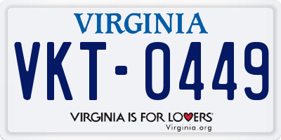 VA license plate VKT0449