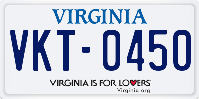 VA license plate VKT0450