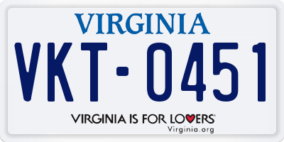 VA license plate VKT0451
