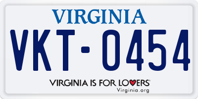 VA license plate VKT0454