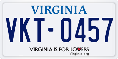 VA license plate VKT0457