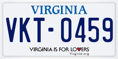 VA license plate VKT0459