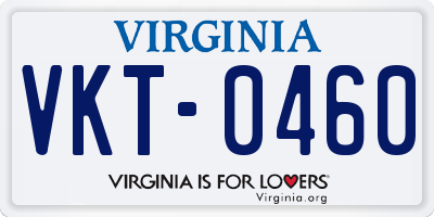VA license plate VKT0460