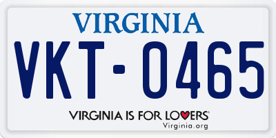VA license plate VKT0465