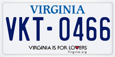 VA license plate VKT0466