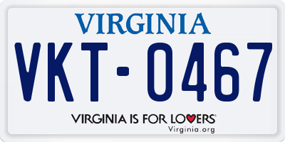 VA license plate VKT0467